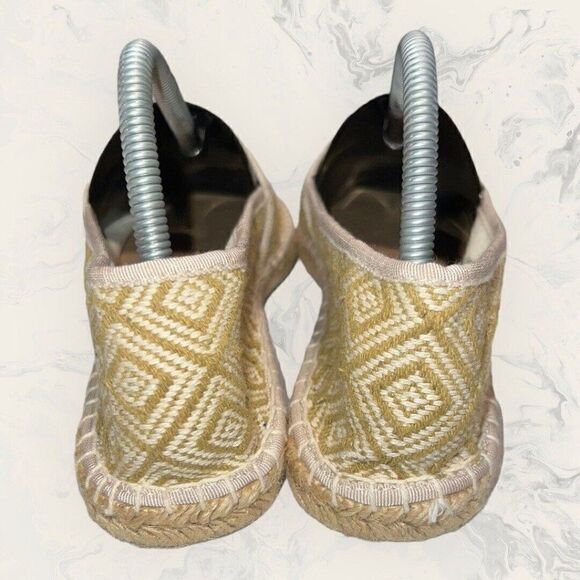 NWT J. Crew Green / Ivory Flat Loafers Slip On Hemp Rope Trim Women’s Size 10 - Picture 3 of 8